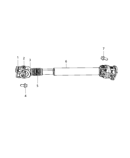 2010 Jeep Liberty Shaft Drive Front Diagram for 52123325AA