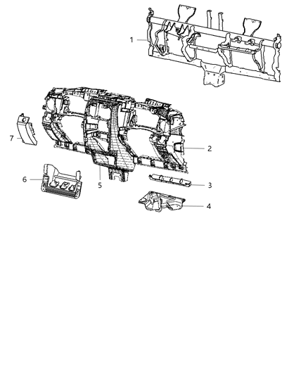 2008 Chrysler PT Cruiser Bin Instrument Panel Diagram for ZW29DKAAA