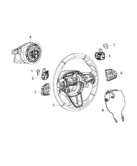 Switch Evic Steering Wheel Diagram for 68245351AA