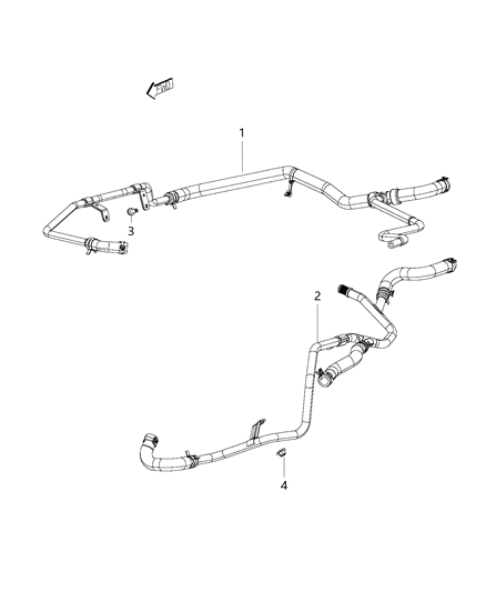 Hose Heater Return: Hoses, Clamps, Tubes Diagram for 55111208AD