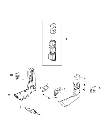 Cupholder And Liner Diagram for 5RU161L5AE