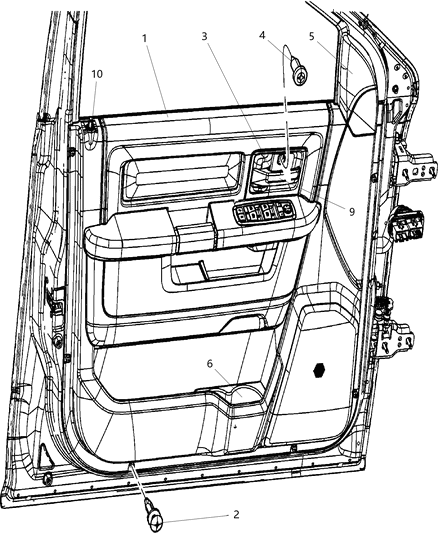 2003 Dodge Sprinter 3500 Cap Screw Cover Inside Bezel Diagram for 1TX26GTVAA