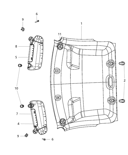 Headliner Diagram for 5SX93BD1AA