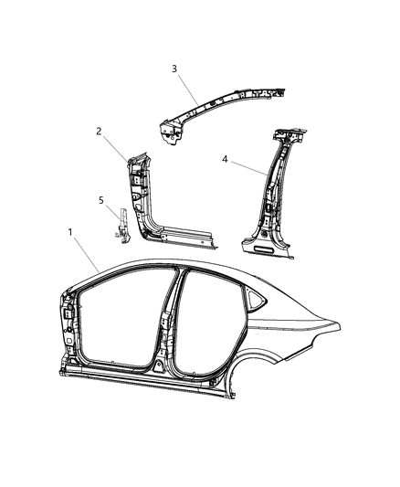Reinforcement B - Pillar Diagram for 68081183AC