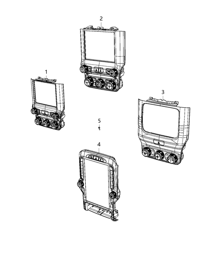1986 Dodge Ramcharger Center Stack Upper Controls With Display Diagram for 68477386AA