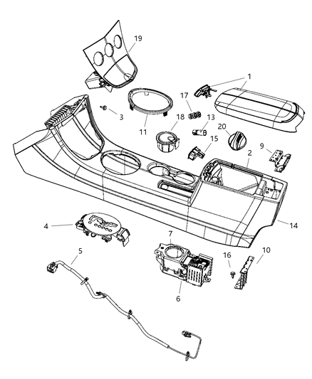 Bezel Console Shifter Diagram for YP17DSFAC