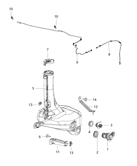 Hose And Connector Windshield Washer Diagram for 68057739AC