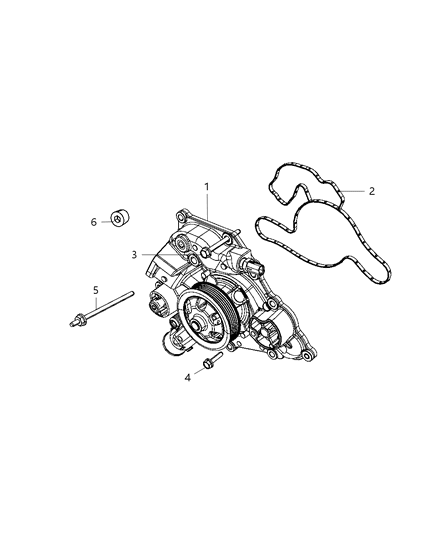 2014 Jeep Wrangler Pump Water Diagram for 53022095AF