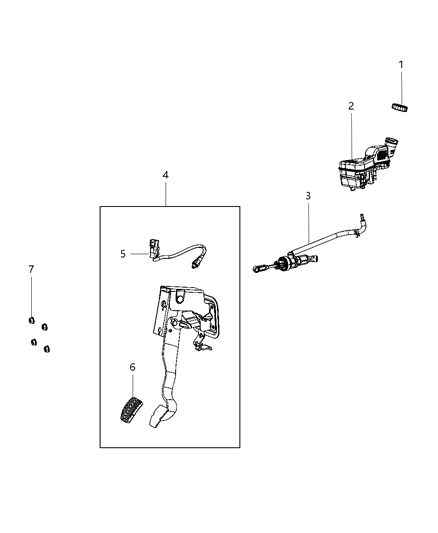 2006 Dodge Durango Pedal Clutch Diagram for 4581616AB