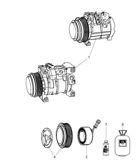 2001 Chrysler 300M Compressor A/C Diagram for R5111417AD