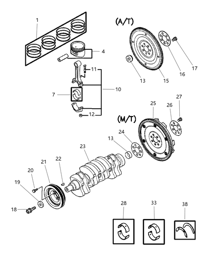 Bolt Connecting Rod Diagram for MD193029