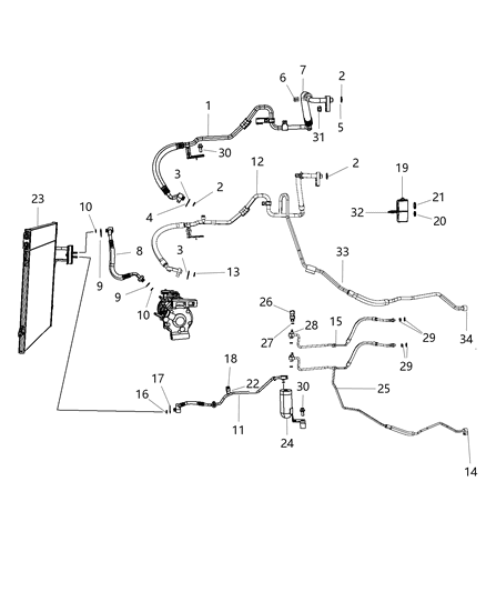 Valve Kit A/C Expansion Diagram for 68164490AA