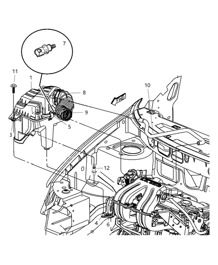 Hose Crankcase Vent Diagram for 4781287AB