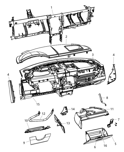 2010 Chrysler Sebring Cap Instrument Panel End Diagram for XS89BD1AB