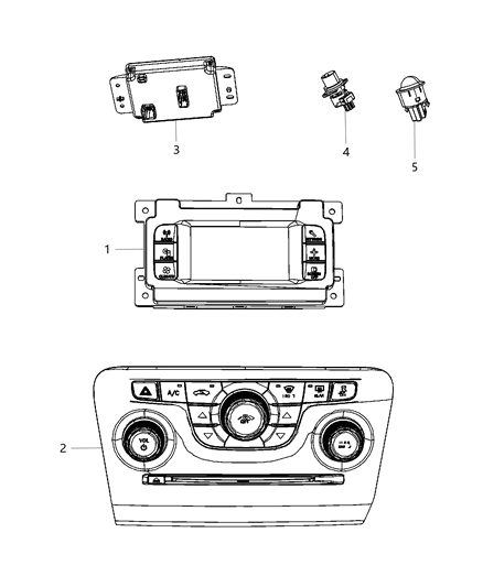 2013 Chrysler 300 Center Stack Vehicle Feature Controls Diagram for 5PR121XMAA