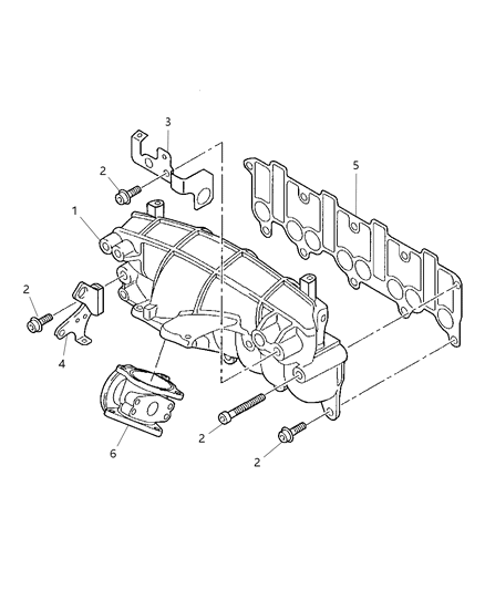 1993 Dodge D250 Manifold Intake Diagram for 68001461AA