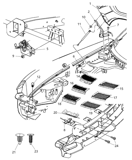 1989 Jeep Wagoneer Hood Diagram for 5030567AE