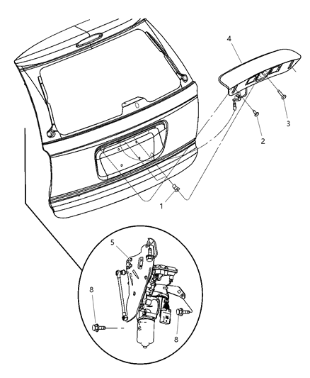 2010 Dodge Charger Motor And Gear Power Liftgate Diagram for 4717508AE