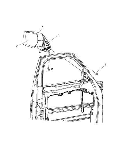 Mirror Outside Rearview Diagram for 55079101AF