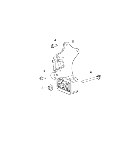 Insulator Engine Mount Diagram for 68229706AA