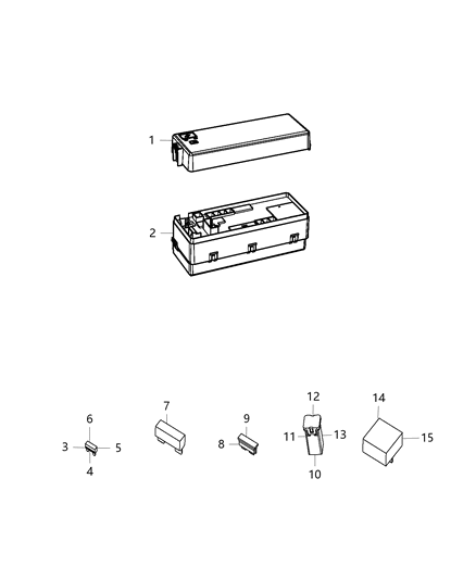 Cover Totally Integrated Power Module, Center Diagram for 68172195AA