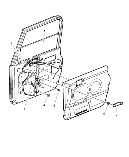 Regulator Front Door Window Diagram for 55076025AB