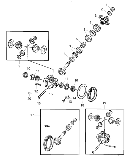 Gear Kit Ring And Pinion Diagram for 68031907AA