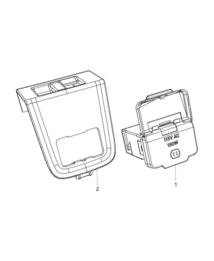 2020 Ram 2500 Bezel Floor Console Diagram for 1UB90MT2AA