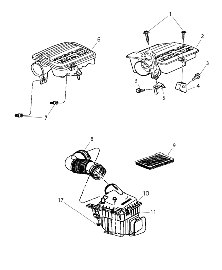 Hose Air Cleaner Diagram for 53032796AA