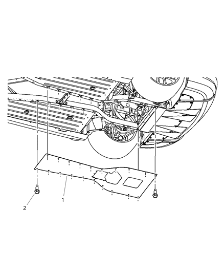 2005 Dodge Viper Belly Pan Rear Diagram for 5290078AE