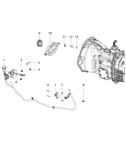 2006 Dodge Sprinter 3500 Hydraulic Assembly Clutch Master Cylinder Diagram for 55398917AE