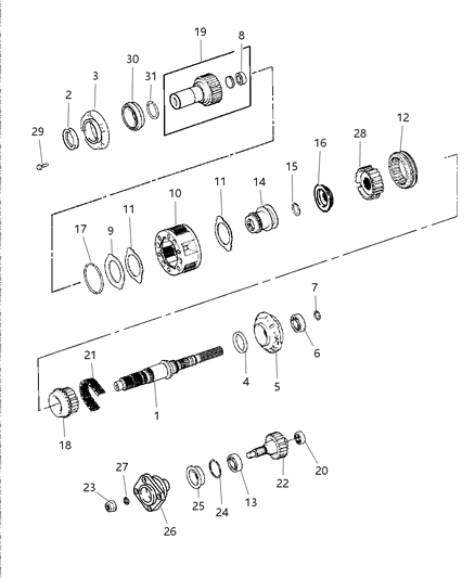 Mainshaft Transfer Case Diagram for 5015849AA