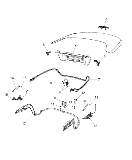 Latch Deck Lid Diagram for 4589244AD