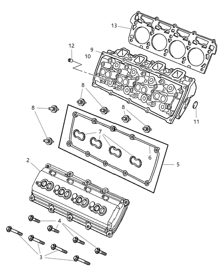 Gasket Cylinder Head Diagram for 5037592AA