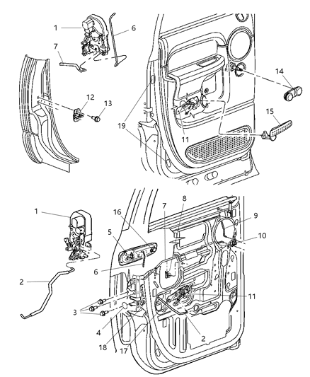 Latch Rear Door Diagram for 55276795AC