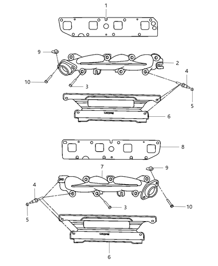 Manifold Exhaust Diagram for 53032437AB