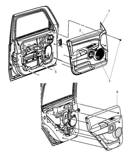 Panel Front Door Trim Diagram for 1JA431D5AA