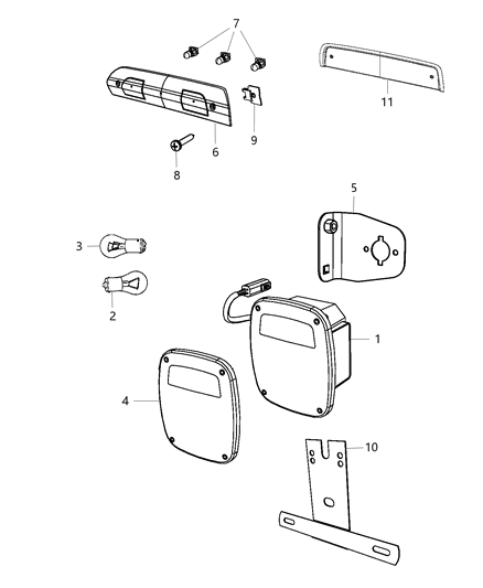 1991 Jeep Cherokee Lamp Tail Stop Backup Diagram for 68287757AA