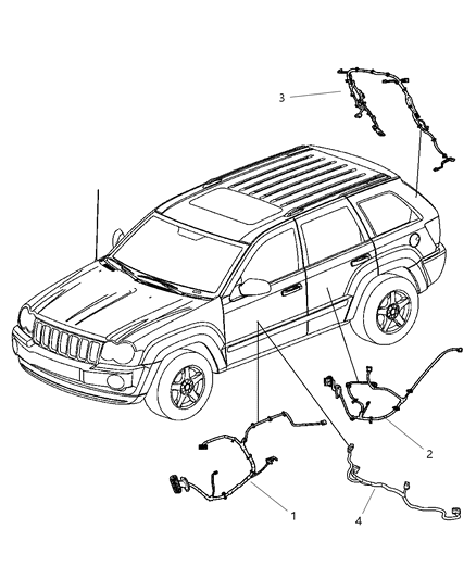 Wiring Rear Door Diagram for 56050067AE