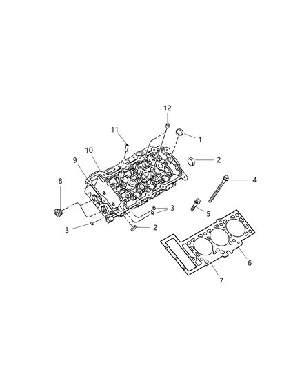 2001 Chrysler Voyager Gasket Cylinder Head Right Diagram for 4792932AB