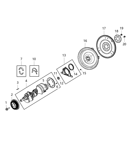 1984 Dodge B250 Crankshaft Engine Diagram for 53010932AB