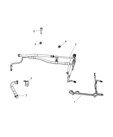 2008 Chrysler Pacifica Hose Power Steering Return Diagram for 4880914AA