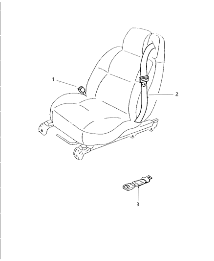 1998 Chrysler Sebring Seat Belt Front Outer Diagram for PW641K5AB