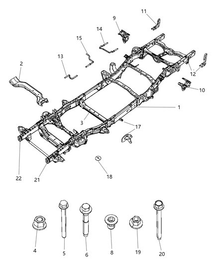 Frame Assembly Chassis Diagram for 55398250AE