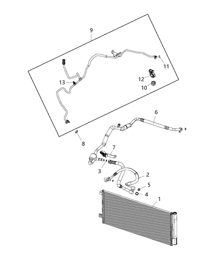 Line A/C Liquid Diagram for 68323467AA