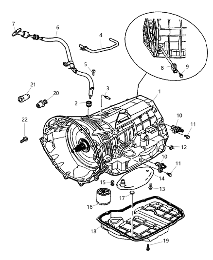 2006 Dodge Ram 2500 Indicator Transmission Fluid Level Diagram for 53032518AC