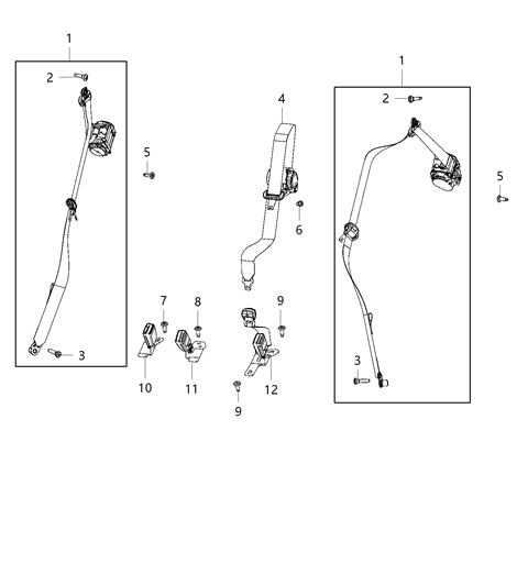 Buckle Rear Seat Left Diagram for 5SV11DX9AE