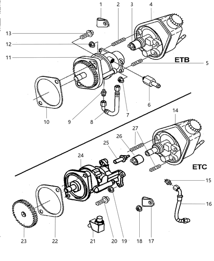 Pump Power Steering Includes Cap Diagram for 4883960AA