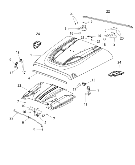 1984 Jeep J20 Hood Diagram for 68184708AA