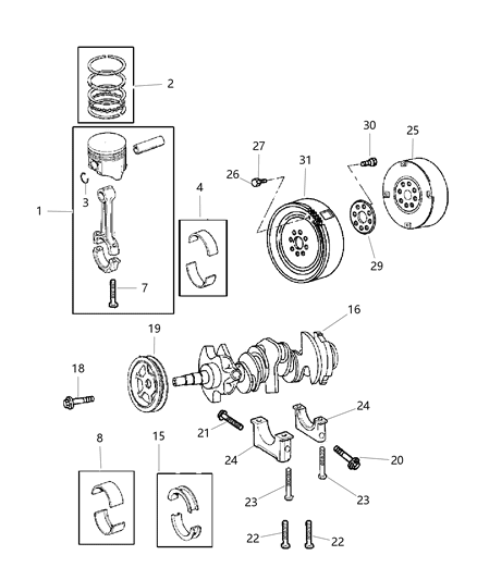 2016 Chrysler Town & Country Piston Pin And Rod Diagram for 5102235AA